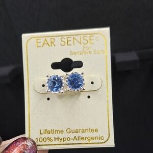 Ear Sense Blue Stud Earrings For Sensitive Ears Hypo-Allergenic